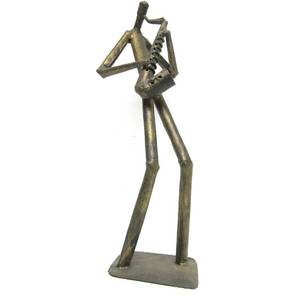 lot 67 image: Large Jazz Musician Saxophonist Metal Sculpture