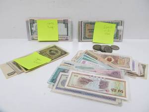 lot 182 image: Group of Vintage Asian Currency Bills