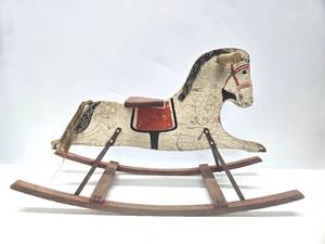 lot 238 image: VintageAntique 1930s era Childs Rocking Horse