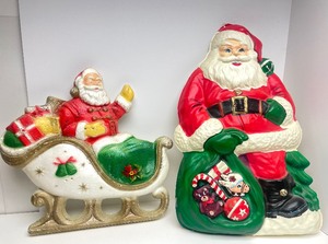 lot 251 image: 2 Vintage 1950s 60s Larger Christmas Santa Claus Displays 