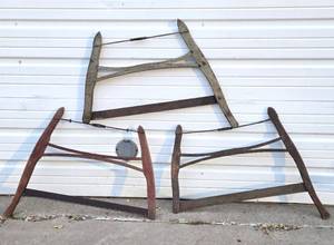 lot 309 image: 3 Primitive Antique Bucksaws