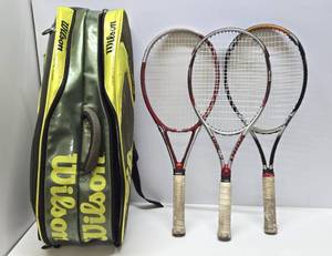 lot 318 image: 3 Good Tennis Rackets wWilson Carrying Case