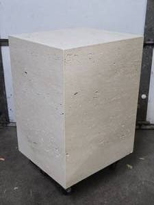 lot 323 image: Retro 80s Designer Travertine Block Table