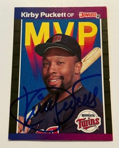 Kirby Puckett Auto 1989 Donruss MVP #BC-1 Minnesota Twins Baseball Card