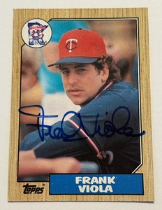 lot 14C image: Frank Viola Auto 1987 Topps Minnesota Twins Baseball Card