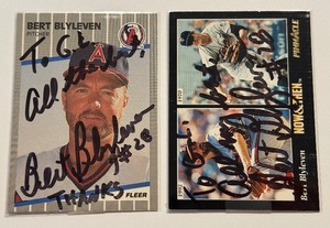 lot 33C image: (2) Bert Blyleven Autos Minnesota Twins Baseball Cards