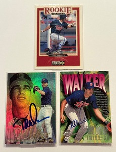 lot 41C image: (3) Todd Walker Autos Minnesota Twins Baseball