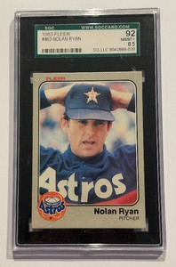 lot 38D image: Nolan Ryan SGC 8.5 NM-MT 1983 Fleer #463 Vintage Baseball Card
