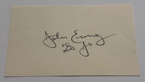 lot 2D image: Julius Erving Dr. J Signed Card Vintage Basketball