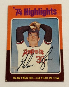 lot 17D image: Nolan Ryan 1975 Topps #5 Vintage Baseball Card
