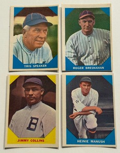 lot 27D image: (4) 1960 Fleer Vintage Baseball Cards - Speaker, Bresnahan, Collins, Manush