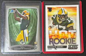 lot 24B image: 2-Card Davante Adams RC (PackersJetsRaidersRams) Football Card Lot