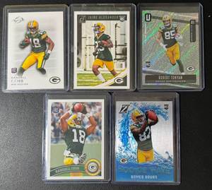 lot 30B image: 5-Card Packers Star RC Football Lot