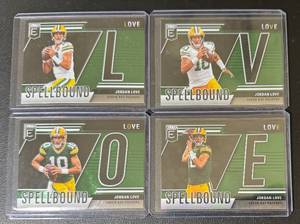 lot 45B image: 4-Card Packers Jordan Love Spellbound Football Card Lot