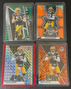 lot 48B image: 4-Card Packers Aaron Rodgers Mosaic Parallel Football Card Lot