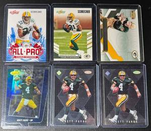 lot 63B image: 6-Card Packers Superstar #d Football Card Lot (Favre, Woodson, Howton)