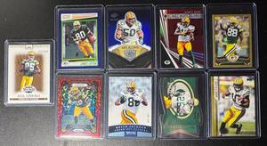 lot 66B image: 9-Card Packers Star #d Football Card Lot (Bakhtiari 70, Lofton 35, and more)