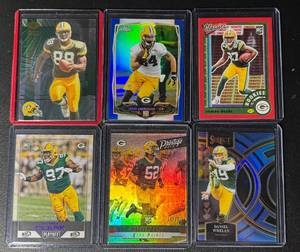 lot 72B image: 6-Card Packers Star #d Football Card Lot (Clark, Doubs, Gary)