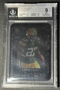 lot 75B image: BGS 9 Eddie Lacy 2013 Panini Black Metal Rookies SP Packers Football Card
