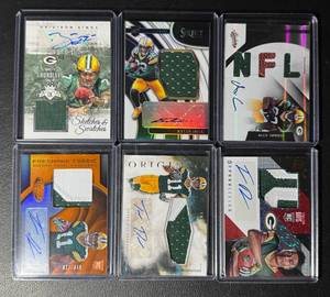 lot 90B image: 6-Card Packers RPA Football Card Lot (Davis 25)