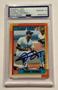 lot 5 image: Frank Thomas Auto RC 1990 Topps #414 Auto Graded PSA 10 Gem Mint Baseball Card