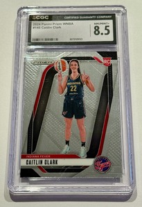 lot 11 image: Caitlin Clard RC CGC Graded 8.5 NM-Mint 2024 Prizm WNBA #145 Rookie Basketball Card