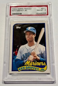 lot 15 image: Ken Griffey Jr. PSA 8 NM-MT 1989 Topps Traded #41T Rookie Baseball Card