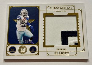 lot 19 image: Eekiel Elliott 25 Jumbo Patch 2021 Encased Substancial #SS-EE Numbered 825 Football Card