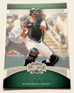 lot 24 image: Joe Mauler 240 2010 Topps Triple Threads #105 Numbered 179240 Minnesota Twins Baseball Card