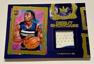 lot 33 image: Rob Dillingham RC Patch 2025 Court Kings Debut Showcase #DSM-RBD Minnesota Timberwolves Rookie Basketball Card