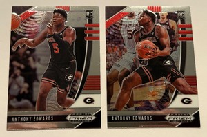 lot 34 image: Anthony Edwards 2 RC Lot Rookie Minnesota Timberwolves Basketball Cards