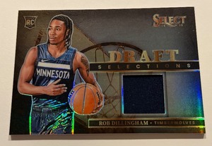 lot 35 image: Rob Dillingham RC Relic Prizm 2025 Delect Draft Selections #DSM-ROB Minnesota Timberwolves Basketball Card