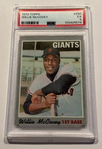 lot 8A image: Willie McCovey PSA 5 EX 1970 Topps #250 Vintage Baseball Card