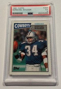 lot 12A image: Herschel Walker RC PSA 5 EX 1987 Topps #264 Rookie Football Card