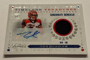 Tee Higgins RPA /99 RC Auto Relic 2020 Chronicles Timeless Treasures #TK-TH Numbered 53/99 Rookie Football Card