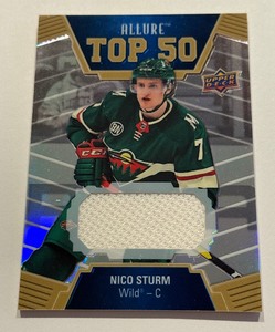 lot 21A image: Nico Strum Relic 2019-2020 Alure Top 50 #T50-43 Minnesota Wild Hockey Card