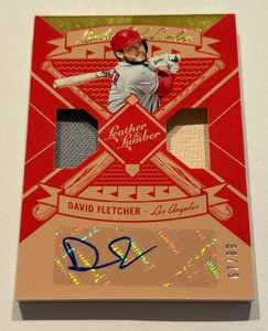 lot 29A image: David Fletcher Auto Dual Relic 99 2019 Leather & Lumber #LLS-DF Numbered 6799 Football Card