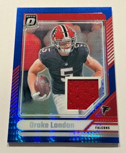 lot 33A image: Drake London Relic Blue Prizm 2014 Donruss Optic #DTB-DLN Football Card