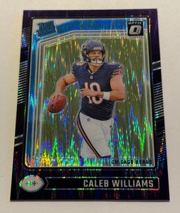 lot 37A image: Caleb Williams RC 2024 Donruss Optic Prizm #201 Rated Rookie Chicago Bears Football Card