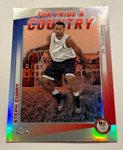 lot 45A image: Steph Curry 2024 Topps Chrome For Pride & Countye #PC-4 Basketball Card