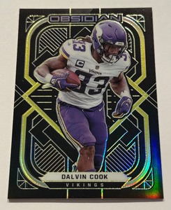 lot 48A image: Dalvin Cook 25 2021 Obsidian #66 Numbered 0225 Minnesota Vikings Football Card