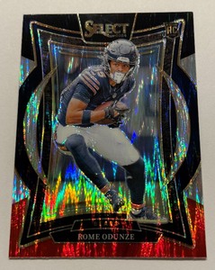 lot 59A image: Rome Odunze RC 2024 Select Concourse Prizm #3 Rookie Chicago Bears Football Card