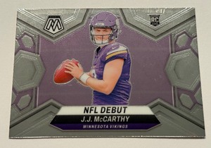 lot 62A image: JJ McCarthy RC 2024 Mosaic NFL Debut #275 Rookie Minnesota Vikings Football Card