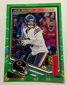 lot 63A image: Caleb Williams 99 2025 Score #107 Numbered 2199 Chicago Bears Football Card