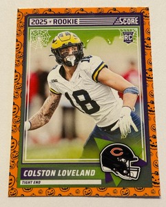 lot 68A image: Colston Loveland RC Halloween Slime 2025 Score #31 Rookie Football Card