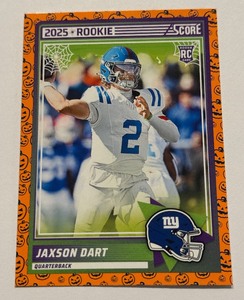 lot 71A image: Jaxson Dart RC Halloween Slime 2025 Score #35 Rookie Football Card