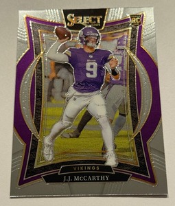 lot 78A image: JJ McCarthy RC 2024 Select Concourse #24 Rookie Minnesota Vikings Football Card