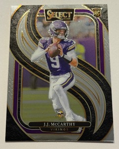 lot 79A image: JJ McCarthy RC 2024 Select #134 Rookie Football Card Minnesota Vikings