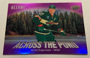 lot 88A image: Kirill Kaprizov Purple Across The Pond Insert 2025 Allure #ATP-4 Minnesota Wild Hockey Card