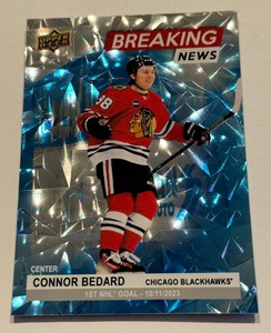 lot 94A image: Connor Bedard 2025 Upper Deck Breaking News Insert #BN-4 Hockey Card